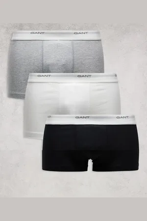 GANT 3 - Pakke med 3 par boksershorts med logo på linningen i sort/grå/hvid