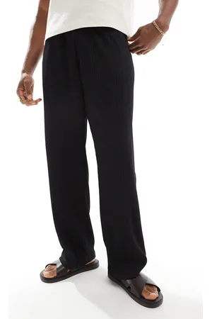JACK & JONES Sorte løstsiddende joggingbukser i plissé