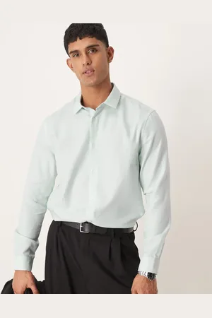 ASOS Elegant strygelet skjorte med sildebensmønster i Regular Fit