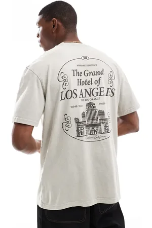 Pull&Bear Lysegrå T-shirt med 