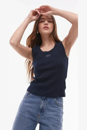 Tommy Hilfiger Marineblå ribstrikket tanktop
