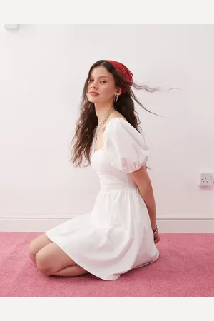 Miss Selfridge Milkmaid-minikjole med pufærmer
