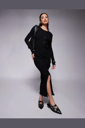 River Island Langærmet og midikjole med knapper