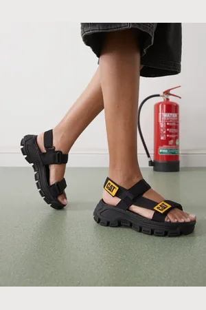 Cat Footwear CAT - Progressor - Sorte chunky sandaler til kvinder med remme i webbing