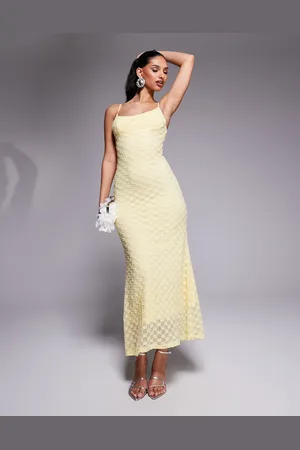 Bardot Citrongul midikjole i mesh