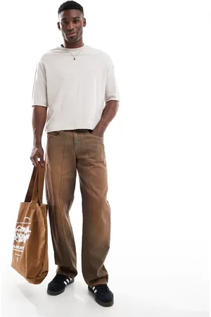 Bershka T-shirt med print på ryggen i samme nuance i firkantet pasform-Neutral