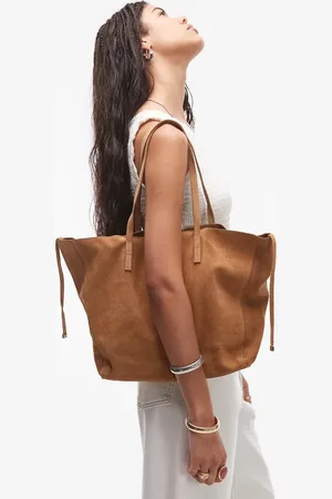 MANGO Tote-skuldertaske i ruskind