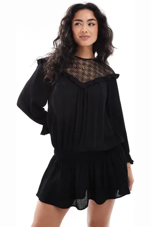 Miss Selfridge Boho-western-minikjole med blondeindsats