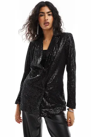 Pull&Bear Longline-blazer i pailletstof