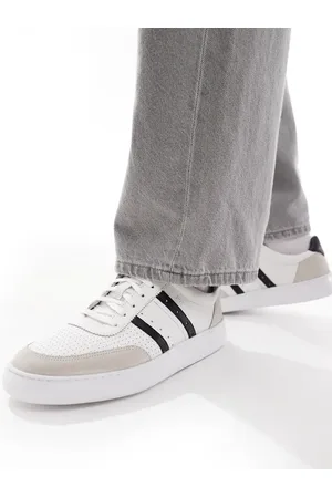 Paul Smith Paul Smith - Hvide sneakers med logo og sidestriber i læder