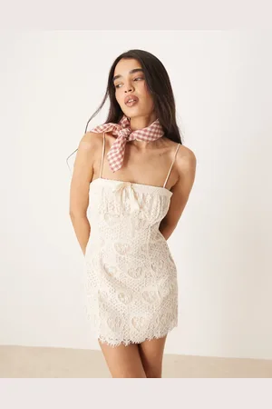 For Love & Lemons Claire - Cremehvid minikjole-Neutral