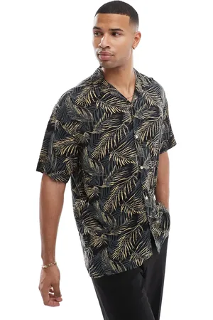 JACK & JONES Kortærmet skjorte med reverskrave og tropisk print