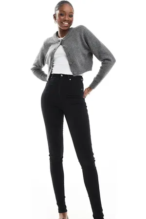 Dr Denim Solitaire - Sorte super skinny-jeans med høj talje