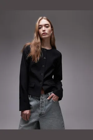 Topshop Kraveløs og blazer med rund hals-Grå