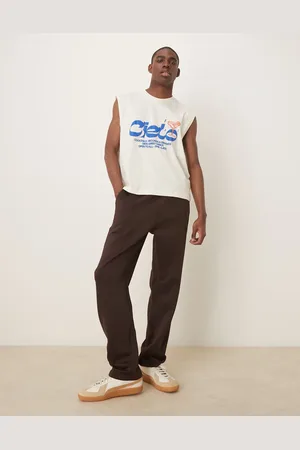 ASOS Brune joggingbukser med lige ben i scuba-stof