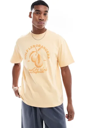 Pull&Bear Lysorange T-shirt med golfprint