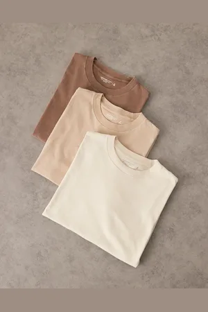 Abercrombie & Fitch Essentials - Pakke med 3 T-shirts i beige/multifarve-Multifarvet