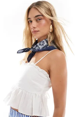 The Frolic Hvid babydoll-camisol med flæsedetalje og bindebånd på ryggen - Kun hos ASOS