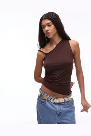 Topshop Asymmetrisk top i jersey med snoning