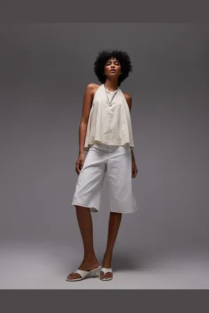 Topshop Hvide surfershorts i denim