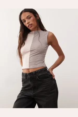 Reclaimed Ærmeløs og brun tanktop med blandede striber