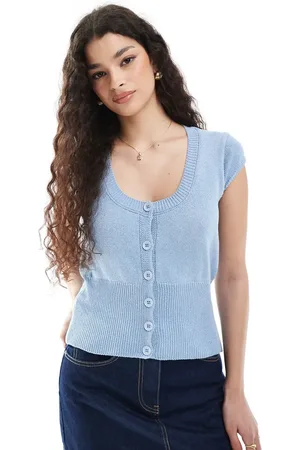 ASOS Strikket cardigan med indsyninger og afkortede ærmer