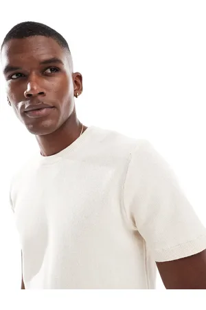 Brave Soul Cremehvid strikket T-shirt-Neutral