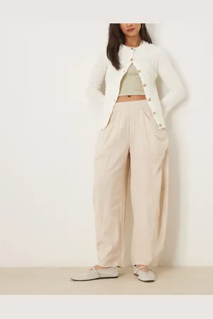 Free People High Road - Beige pull on-bukser med barrel-ben-Neutral