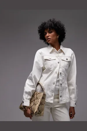 Topshop Denimskjorte med indsyet talje-Blå