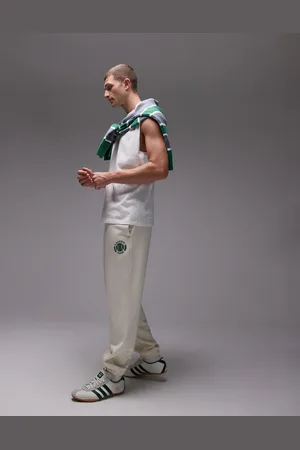 Lacoste Hvide joggingbukser med tennisemblem