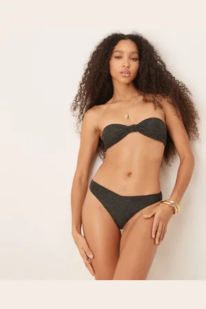 & OTHER STORIES Mix og match - bandeau-bikinitop med knude foran, udtagelige indlæg og guldfarvet glimmertråd