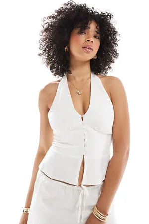 Stradivarius Halterneck-top med knapper