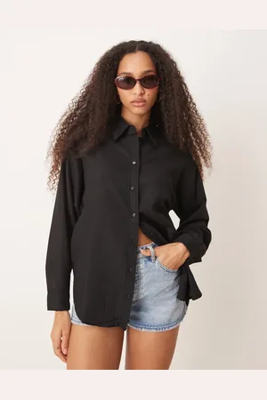 Stradivarius Langærmet skjorte med hørlook
