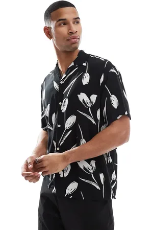 JACK & JONES Kortærmet skjorte med reverskrave og blomsterprint