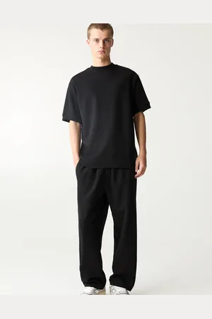 Pull&Bear Sorte joggingbukser med interlock-sømme