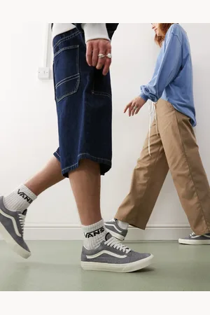 Vans Old Skool - Duo - Grå sneakers i ruskind