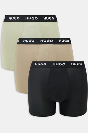 HUGO BOSS Pakke med 3 par boksershorts med logotaljebånd i sort/grøn/brun-Multifarvet