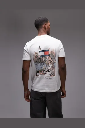Tommy Hilfiger Hvid T-shirt med morgenmadsprint på ryggen