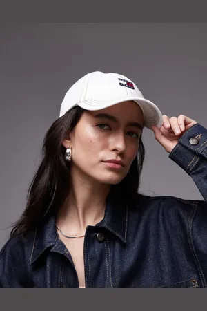 Tommy Hilfiger Heritage - Ecrufarvet kasket i denim med flaglogo-Hvid