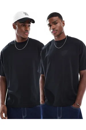 ASOS Essential - Pakke med 2 sorte oversized T-shirts-Hvid