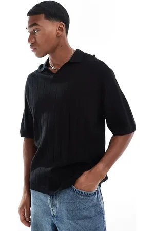 JACK & JONES Polotrøje med åben hals og ribber