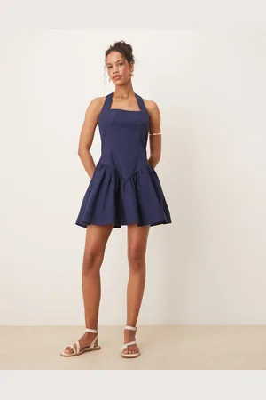 ASOS Minikjole med halterneck og flæsekant