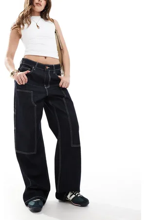 French Connection Denver - Indigoblå afslappede tømrerjeans-Marineblå