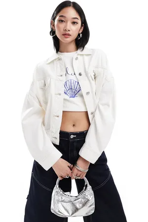 Lee Rider - Ecrufarvet bomber-jakke i denim-Hvid