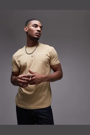 Tommy Hilfiger Gyldenbrun T-shirt med lineært logo-Neutral