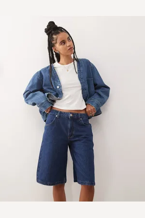 Reclaimed Denimjorts i mellemblå vask