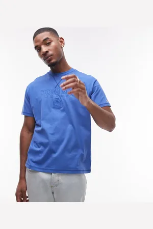 Tommy Hilfiger Blå T-shirt med tonet logoprint