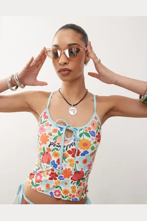 Reclaimed Tankini med retro-blomstermønster