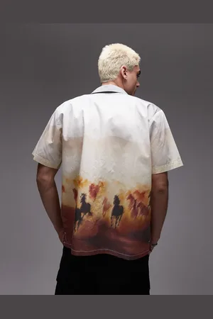 Dickies Running Wild - Gyldenbrun skjorte med grafisk western-print