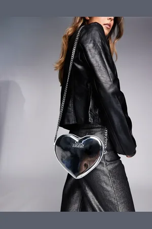 HUGO BOSS Love - Sølvfarvet hjerteformet crossbody-taske-Rød